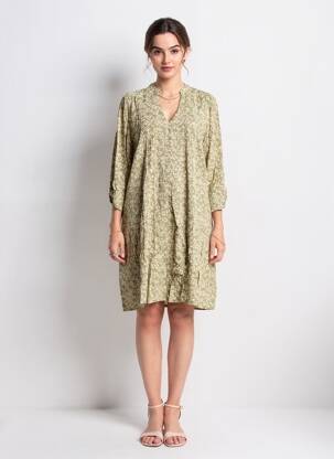 Robe courte manches longues manches longues vert POMODORO femme