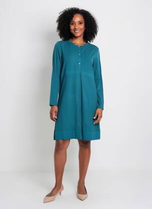 Chemise de nuit col tunisien vert IMPETUS femme
