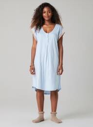 Chemise de nuit imprimé pois bleu IMPETUS femme
