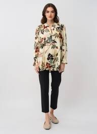 Tunique manches longues tissage crêpe beige POMODORO femme