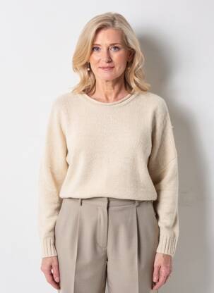 Pull stretch manches longues beige DRESS ADDICT femme