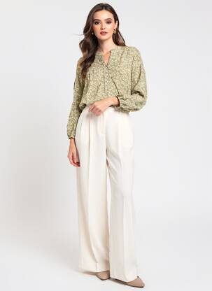 Blouse imprimé fleurs manches longues vert POMODORO femme