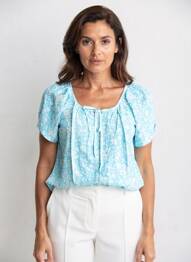 Chemisier manches courtes manches courtes bleu POMODORO femme
