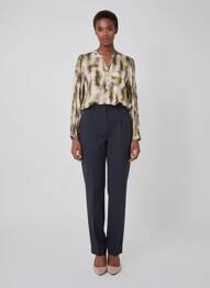 Blouse poignets boutonnés avec fente manches longues vert CISO femme