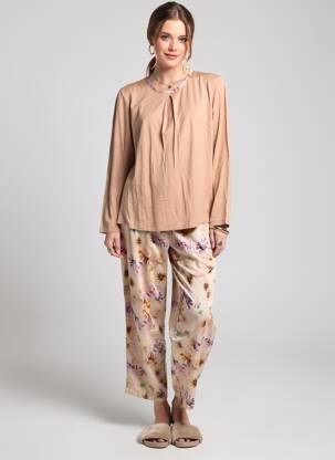 Pyjama tissage jersey beige IMPETUS femme