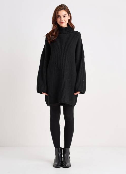 Robe pull resserrée sur le bas manches longues noir DRESS ADDICT femme