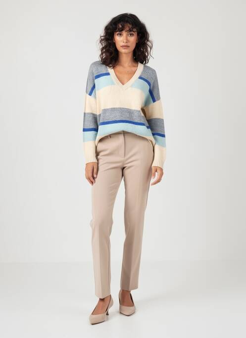 Pull col v manches longues bleu DRESS ADDICT femme