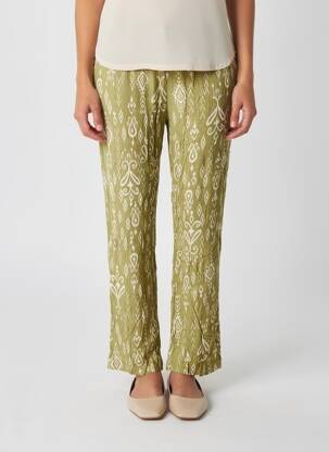 Pantalon droit taille élastique taille normale vert POMODORO femme