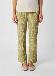 Pantalon droit taille élastique taille normale vert POMODORO femme