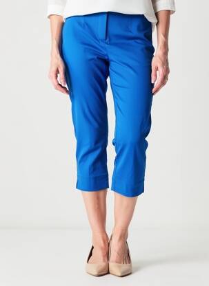 Pantacourt taille haute taille haute bleu POMODORO femme