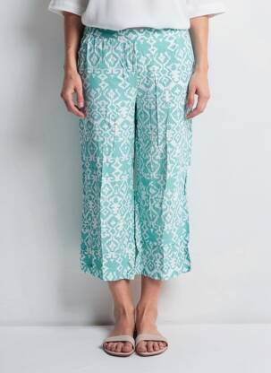 Pantacourt taille élastique taille normale vert POMODORO femme