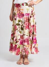 Jupe longue doublure rose POMODORO femme