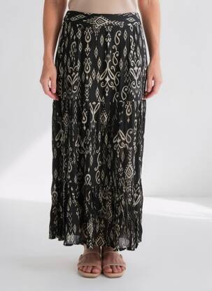 Jupe longue coupe fluide noir POMODORO femme