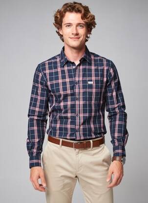 Chemise manches longues poches bleu WRANGLER homme