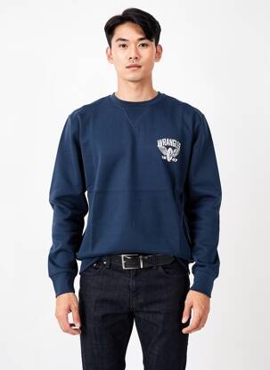 Sweat-shirt stretch manches longues bleu WRANGLER homme