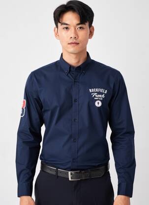 Chemise manches longues coupe droite bleu RUCKFIELD homme