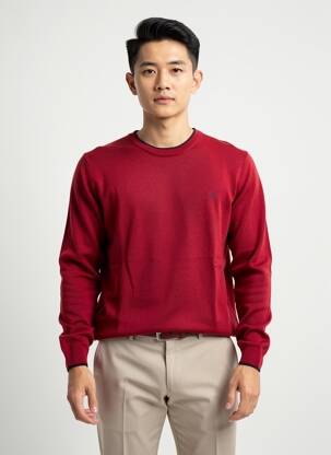 Pull stretch manches longues rouge OXBOW homme