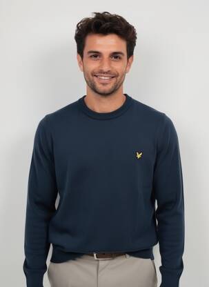 Pull stretch manches longues bleu LYLE & SCOTT homme
