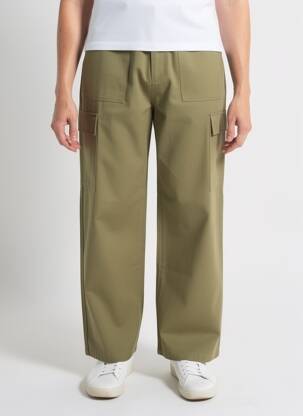 Pantalon cargo coupe droite vert LA PETITE ETOILE femme