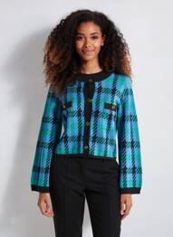 Gilet manches longues fermeture boutonnée sur le devant bleu SUNCOO femme