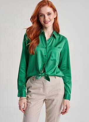 Chemisier manches longues manches longues vert IKKS femme