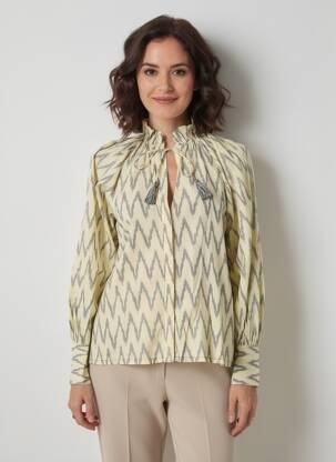 Chemisier imprimé fantaisie manches longues jaune MKT STUDIO femme