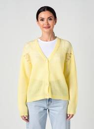 Gilet manches longues fermeture boutonnée sur le devant jaune I.CODE (By IKKS) femme