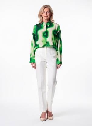 Chemisier imprimé fantaisie manches longues vert SELECTED femme