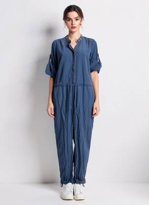 Combi-pantalon fermeture boutonnée sur le devant manches longues bleu SCOTCH & SODA femme