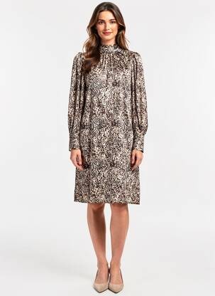 Robe courte manches longues manches longues marron SUNCOO femme