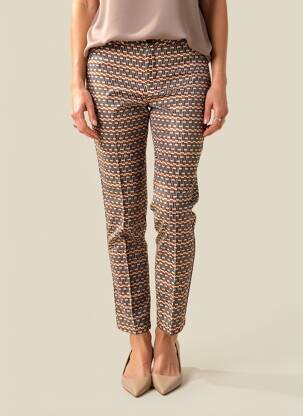 Pantalon chino tissage popeline taille normale marron MKT STUDIO femme