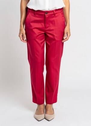 Pantalon chino fermeture zippée sous rabat boutonné taille normale rouge SCOTCH & SODA femme
