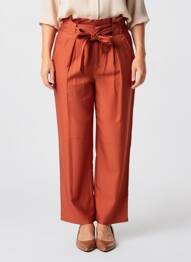 Pantalon droit coupe carotte taille haute orange SCOTCH & SODA femme