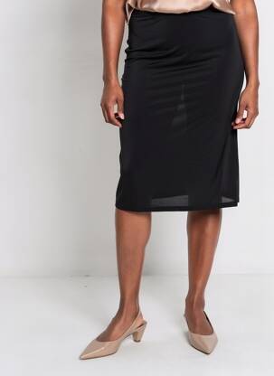 Jupon /fond de robe taille normale noir MARJOLAINE femme