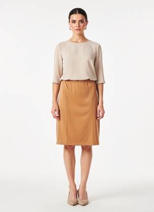 Jupon /fond de robe taille normale marron MARJOLAINE femme