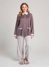 Pyjama coupe droite marron CANAT femme