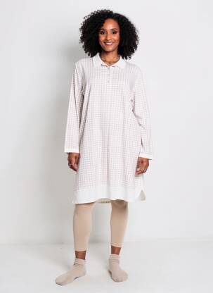 Chemise de nuit manches longues blanc CANAT femme