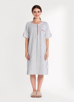 Chemise de nuit manches courtes blanc CANAT femme