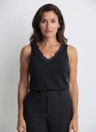 Débardeur col v sans manche noir OSCALITO femme