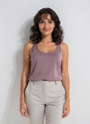 Débardeur stretch sans manche violet MEY femme