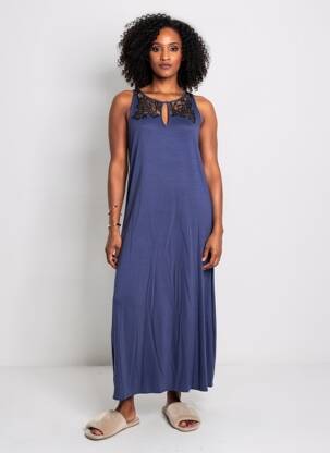 Chemise de nuit stretch bleu LE CHAT femme
