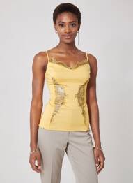 Débardeur stretch sans manche jaune OSCALITO femme