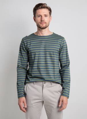 T-shirt coupe cintrée manches longues bleu SAINT JAMES homme