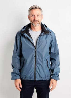 Coupe-vent finition intérieure doublure satiné a capuche bleu BERMUDES homme