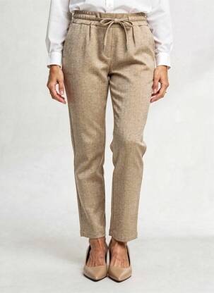 Pantalon droit stretch taille normale vert LA FEE MARABOUTEE femme