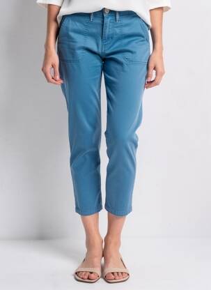Pantalon 7/8 stretch taille normale bleu ISLOW femme