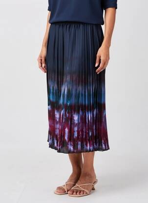 Jupe longue imprimé fantaisie bleu LA FEE MARABOUTEE femme