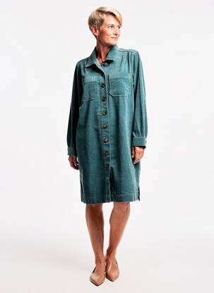 Robe mi-longue manches longues manches longues vert MAT DE MISAINE femme