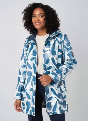 Imperméable poignets pressionnés a capuche bleu MOUSQUETON femme