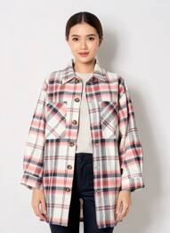 Manteau long coupe droite sans capuche bleu LA FEE MARABOUTEE femme